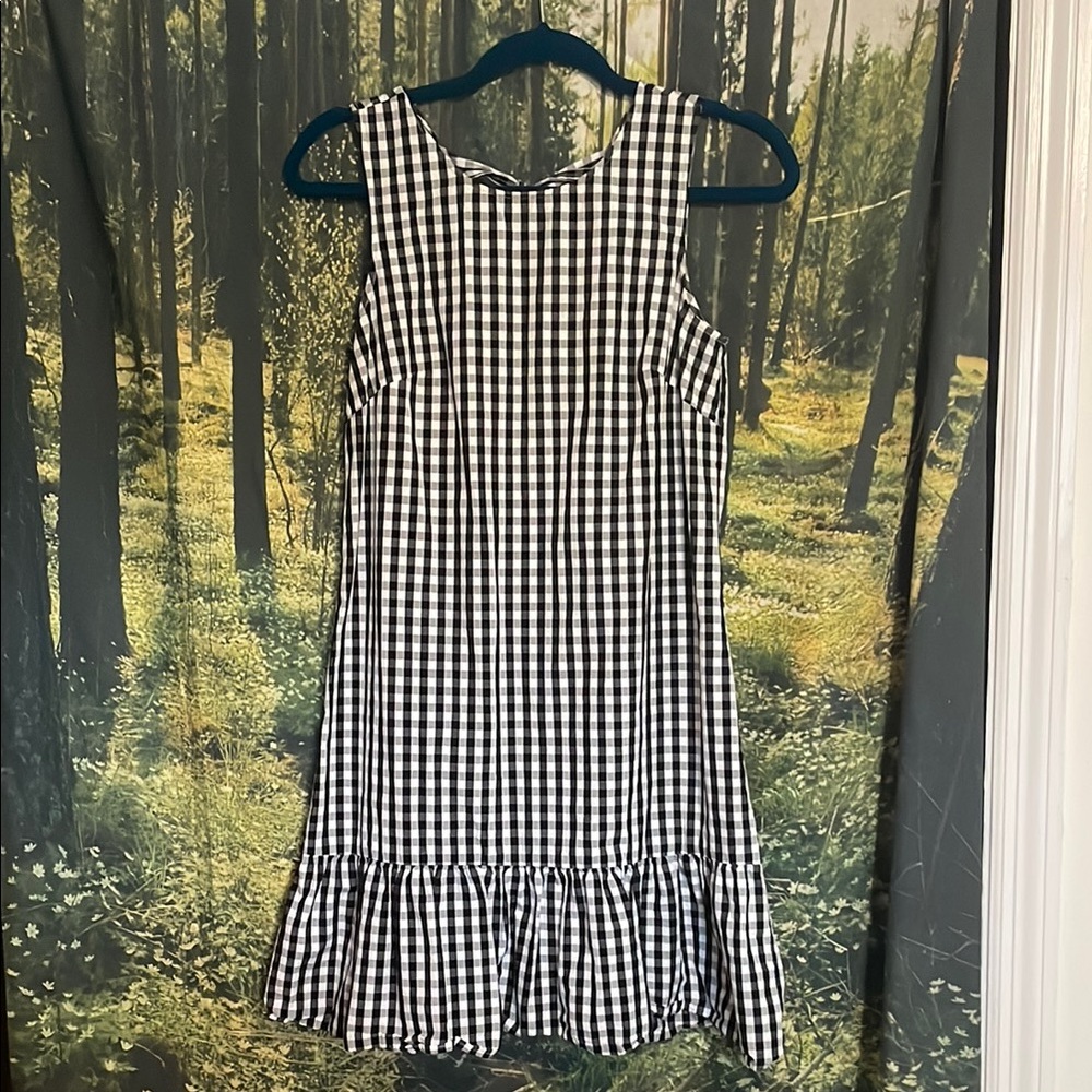 J. Crew Gingham Ruffled Mini Sundress